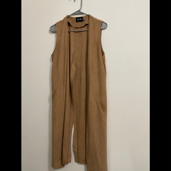 Cognac Suede Kimono - Picture 1 of 6